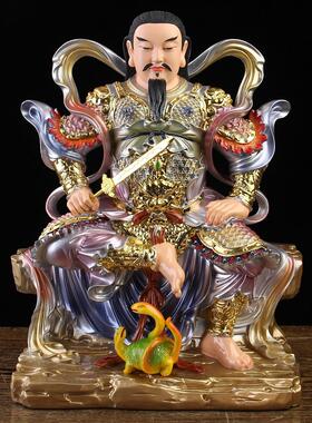 真武大帝玄武祖师爷玄天上帝荡魔天尊树脂仿陶瓷汉白玉神像摆件