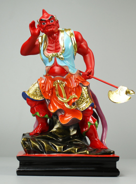 千里眼顺风耳神像桃精柳精高明高觉将军妈祖华光大帝护法摆件12寸