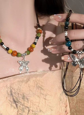 【全店拍三付二】陶瓷蝴蝶项链