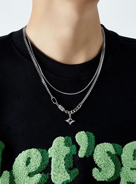 【全店拍三付二】双层四芒星项链