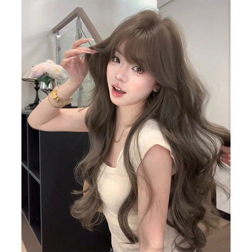 束朵假发女日常波浪卷时尚气质夏季新款自然网红同款假发全头套式 - 图1