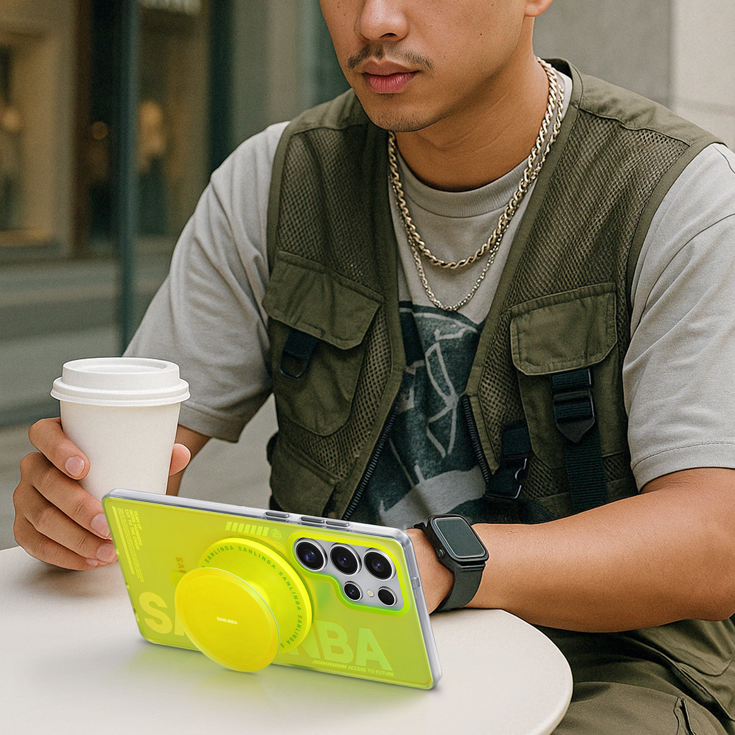 Sanlinba炫彩渐变磁吸手机支架适用苹果iPhone手机壳Magsafe通用安卓伸缩支架高级感新款原创设计个性时尚,淘宝优惠券,粉丝福利购,淘宝优惠卷