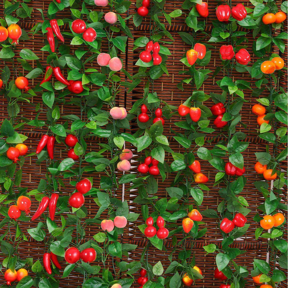 仿真水果藤条葡萄叶假花藤蔓饭店吊顶花藤空调管道装饰绿植物蔬菜,淘宝优惠券,粉丝福利购,淘宝优惠卷