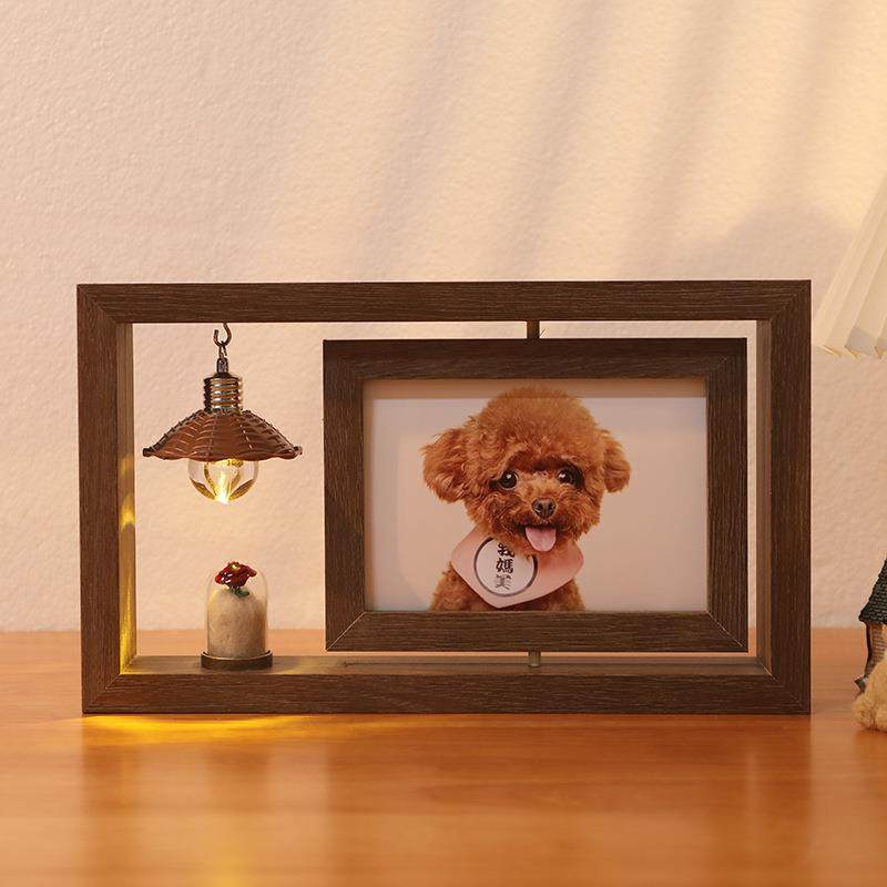 创意6寸双面可视旋转相框办公桌面复古照片摆台礼品纪念框,淘宝优惠券,粉丝福利购,淘宝优惠卷