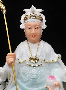 西山老母神像西山奶奶西天老母北山奶奶神像树脂彩色佛像供奉16寸