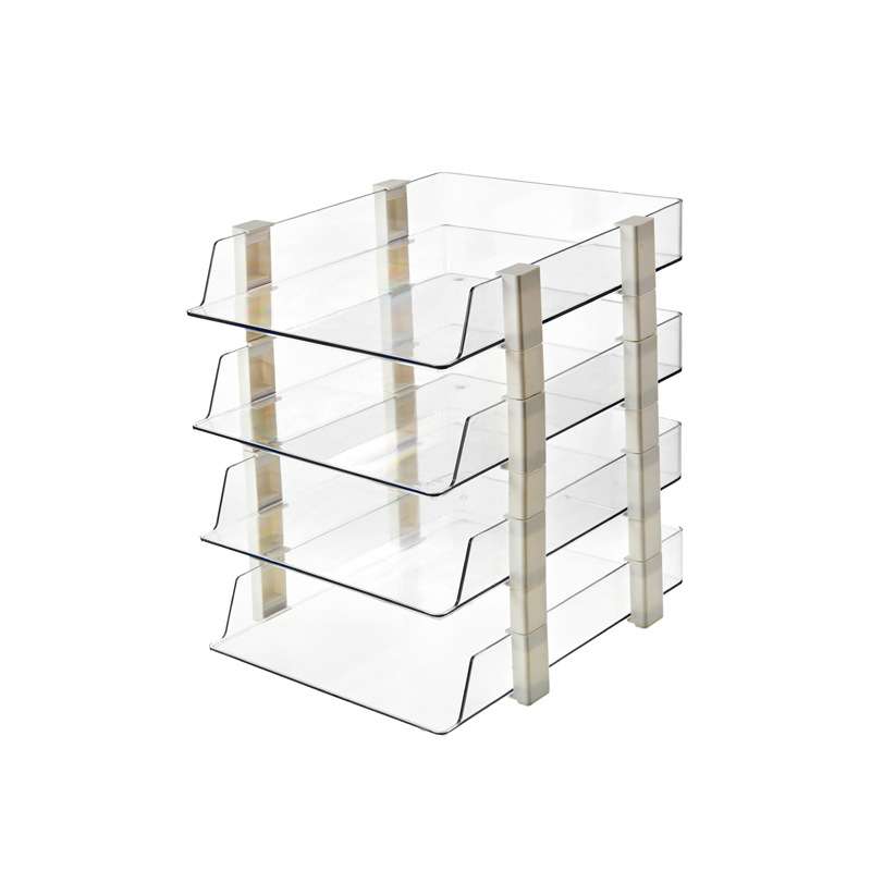 桌面文件收纳架办公室资料多分层a4文件夹档案置物架办公桌书架框 - 图2