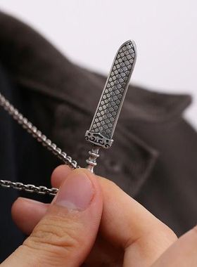 越王勾践剑吊坠925银项链