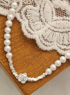 时间玫瑰 原创baby串珠手链 碎银子玫瑰手链 极光串珠|醒珍珠首饰