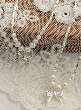 【原创设计】温柔可爱 蝴蝶结碎银子串珠 手链 项链|醒珍珠首饰