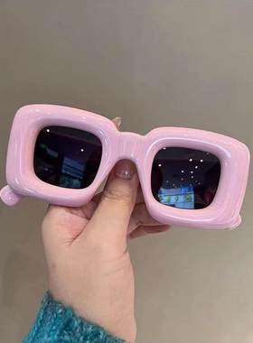 搞怪趣味充气感可爱方形爱心墨镜女ins网红潮人街拍个性太阳镜