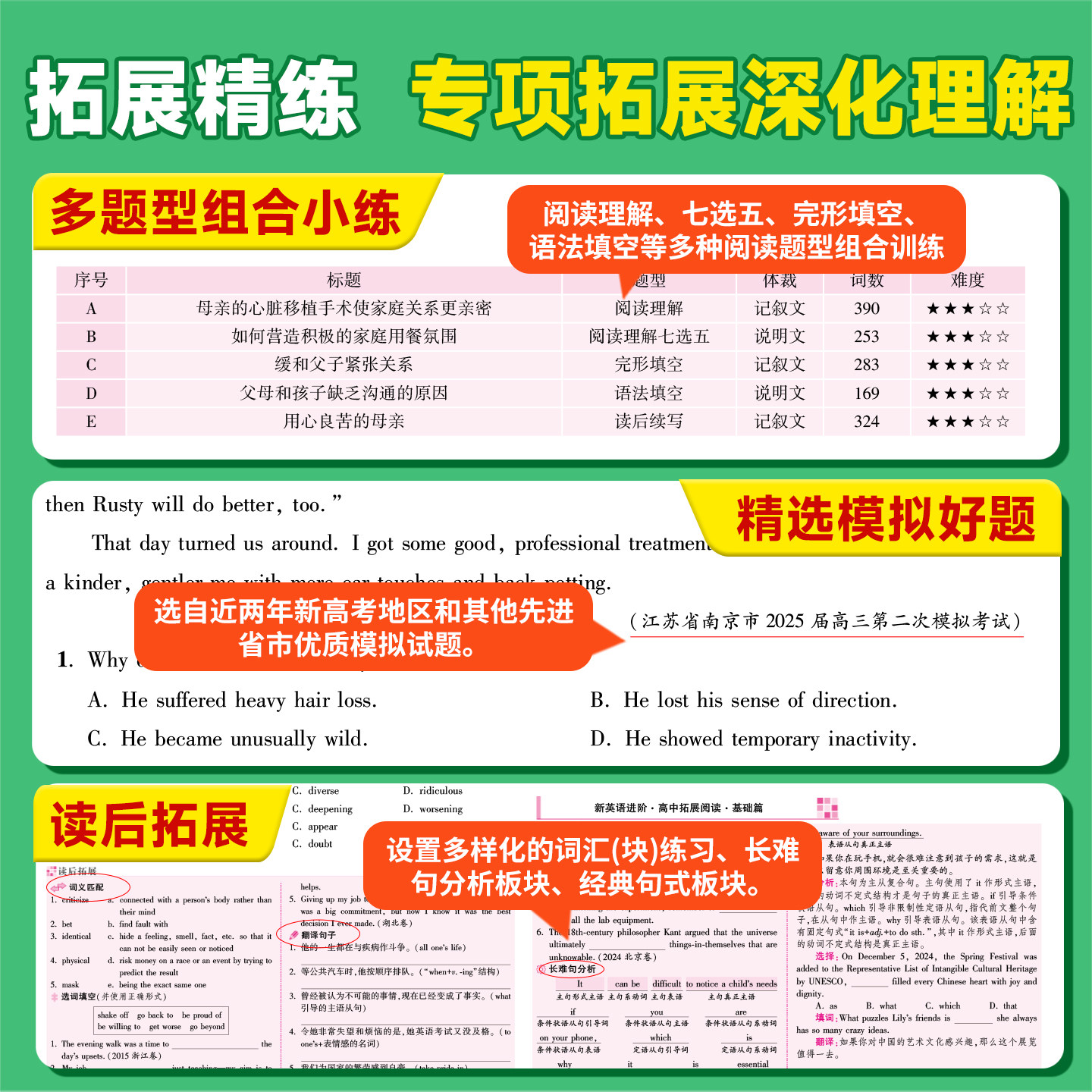 2026新版小题狂做【高中英语拓展阅读】恩波教育英语基础篇提优篇阅读专项训练阅读理解七选五完形填空语法填空读后续写高考复习