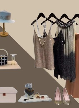 速发华铭奢轻样件房衣帽间装饰品摆板软装卧室衣服连衣裙展厅