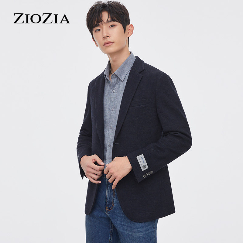 ZIOZIA秋季休闲西服男韩系青年修身商务羊毛混纺西便服ZKG15801J,淘宝优惠券,粉丝福利购,淘宝优惠卷