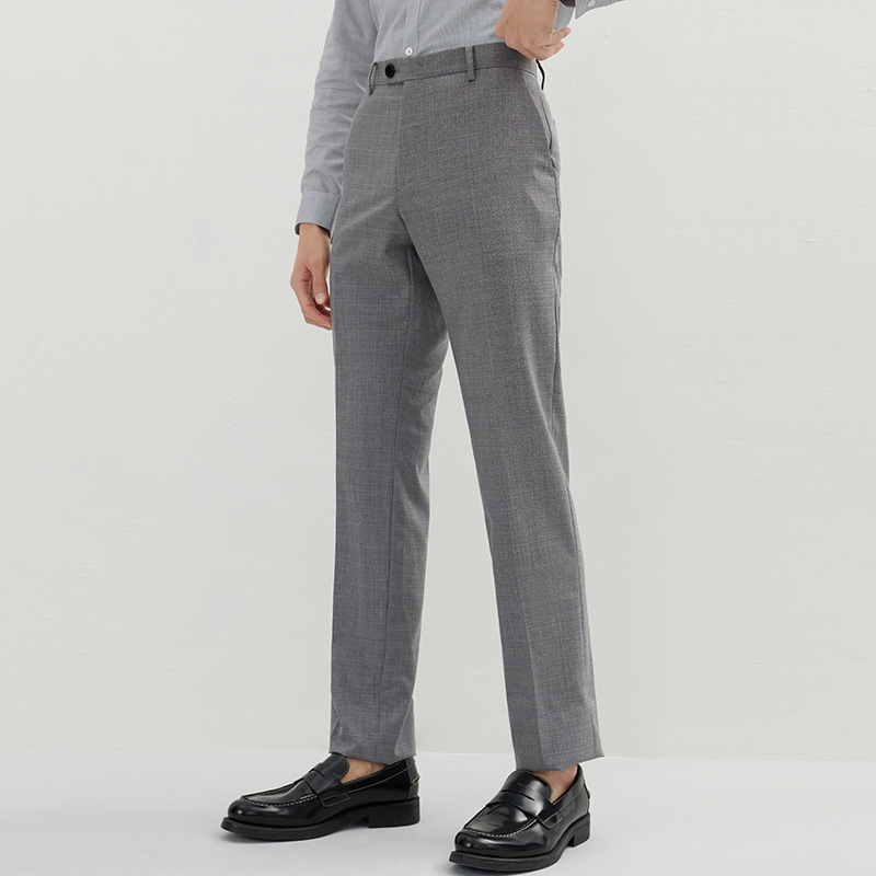 ZIOZIA春季商务纯色直筒微弹编织感正装西裤ZSP11104C - 图2