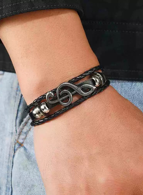 儿童护腕带装饰手链街舞配饰复古皮革手链男孩女孩走秀搭配酷手环