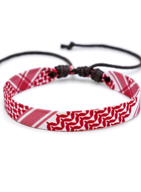 阿拉伯围巾风格编织手链原创手工