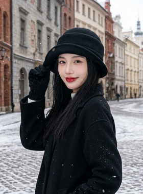 户外礼帽大头围显脸小旅游黑色