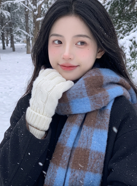雪地拍照围巾披肩外搭两用高级感