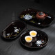 Guiyintang ຈີນມື painted ໄມ້ໄຜ່ teapot ຊາ tray ຄົວເຮືອນ retro ຕາຕະລາງຟອງແຫ້ງ kung fu ຊາຊຸດ tray saucer ຈອກ holder