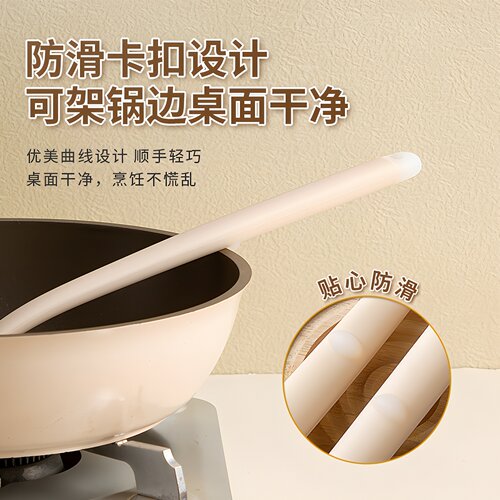 新款硅胶锅铲炒勺两用耐高温不粘锅加长款静音炒菜家用厨具一体式 - 图3