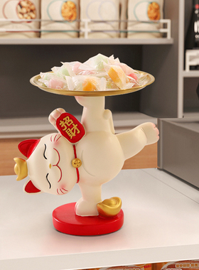 速发招财猫摆件艺店开业大吉礼吧店铺收银柜台物台发财猫装饰高档