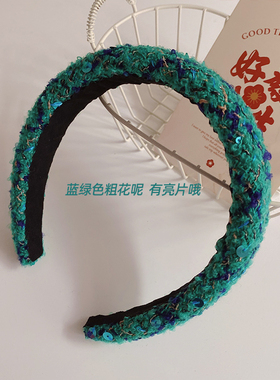 新年发箍小香风红色头箍宽边高颅顶发箍网红同款