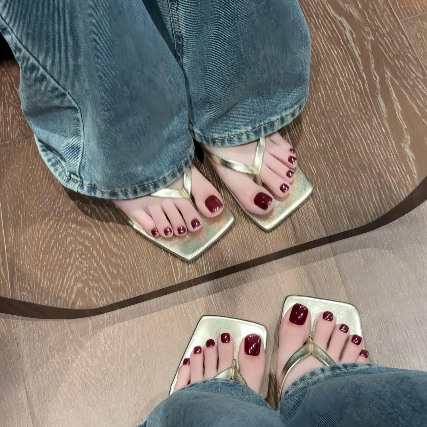 手工脚趾甲贴片成品纯色显白脚指甲防水甲片新娘孕妇可拆卸穿戴甲,淘宝优惠券,粉丝福利购,淘宝优惠卷