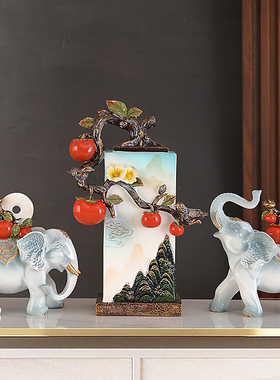 新中式客厅办公室招财大象摆件