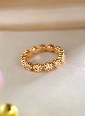 银镀金小雏菊戒指可爱简约