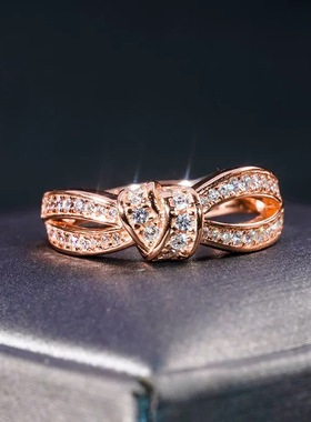 微镶蝴蝶结戒指小众甜美款