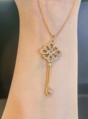 满钻中国结钥匙项链新