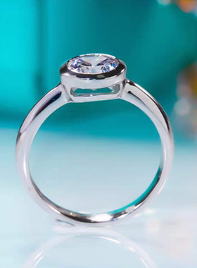 时尚莫桑石单钻泡泡戒指