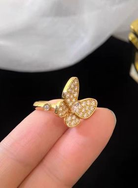 D色莫桑石满钻蝴蝶戒指