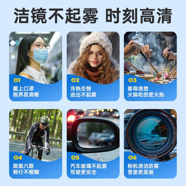 Super sub-disposable glasses anti-fog wipe wipe