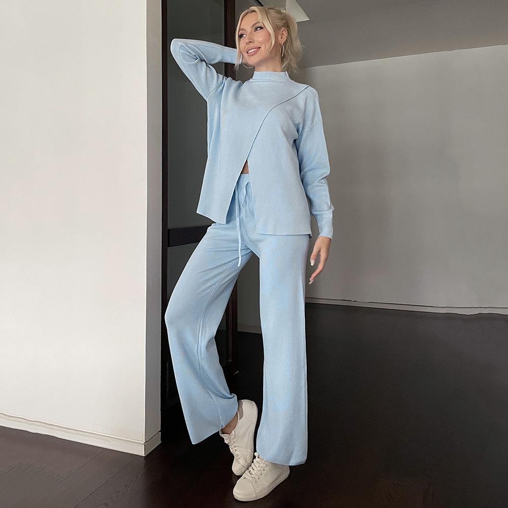 suit solid versatile fashion sweater color Womens simple - 图2