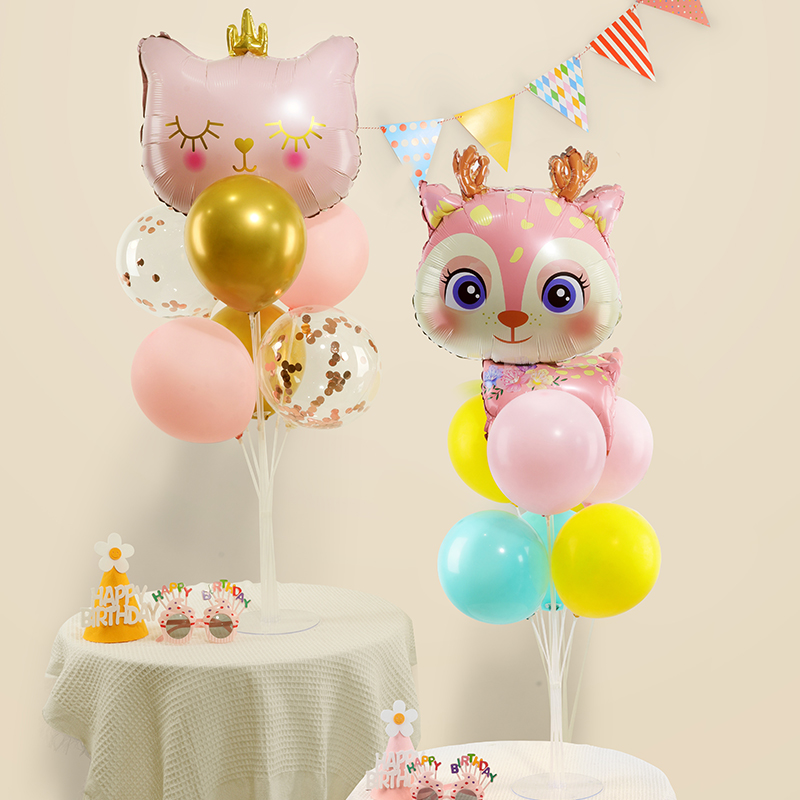 动物主题卡通老虎桌飘气球幼儿园开学装饰儿童生日派对场景布置品 - 图0