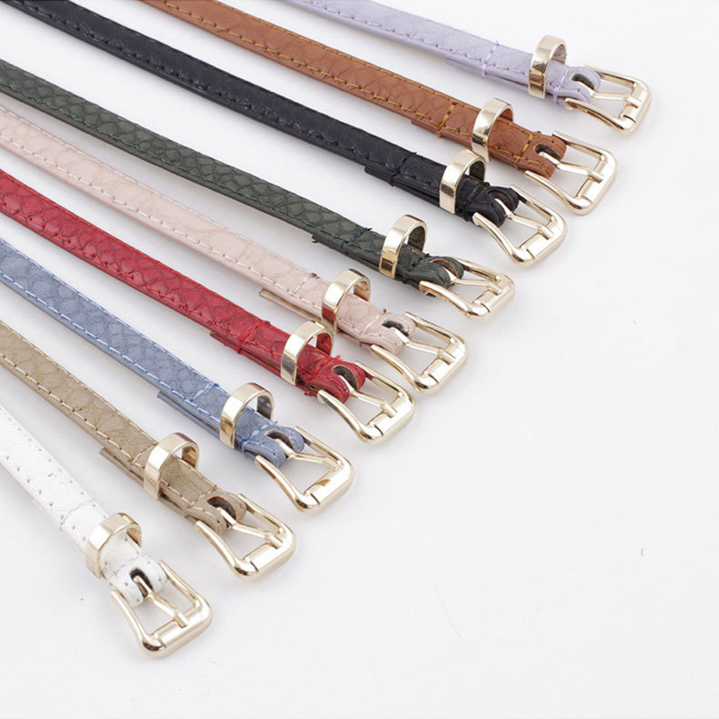 Fashion Thin Snake Belt For Women White Red Ladies Jeans Bel-图3