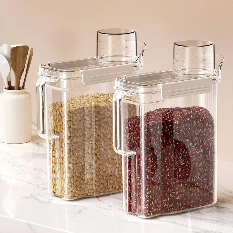 杂粮收纳罐五谷薏米手提密封盒厨房整理带量杯米桶大米收纳储藏罐,淘宝优惠券,粉丝福利购,淘宝优惠卷