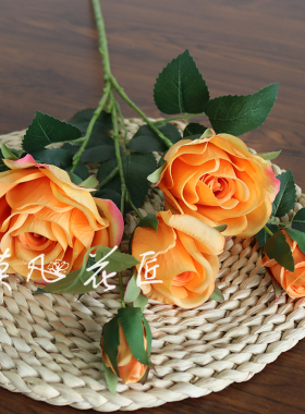 多头仿真冰心玫瑰客厅餐桌装饰花