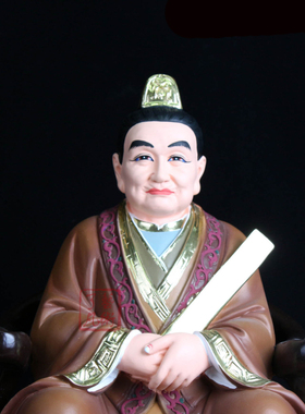 新品全真道士王重阳丘处机神像 树脂玻璃钢神坐椅道士先生像摆件