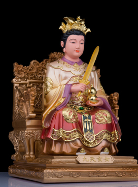 树脂九天玄女神像彩绘九天母亲玄女娘娘九天居家工艺品桌面摆件