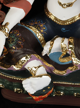 古彩绿度母佛像 白度母佛像 居家供奉观音化身保平安密宗树脂摆件