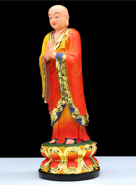 阿难迦叶尊者佛祖坐下弟子像保平安纯手工树脂家用中式桌面摆件