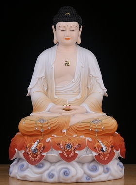 全堂佛释迦牟尼佛地藏王弥勒佛观音菩萨佛像家用佛堂供奉摆件