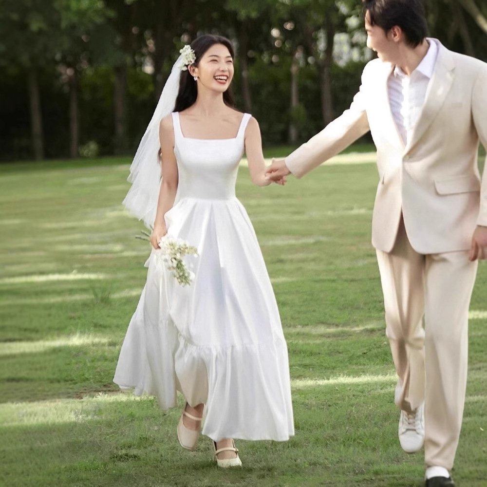 白色领证登记轻婚纱法式小礼服吊带订婚连衣裙高级感平时可穿夏季,淘宝优惠券,粉丝福利购,淘宝优惠卷