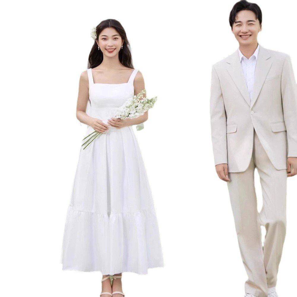 白色领证登记轻婚纱法式小礼服吊带订婚连衣裙高级感平时可穿夏季,淘宝优惠券,粉丝福利购,淘宝优惠卷