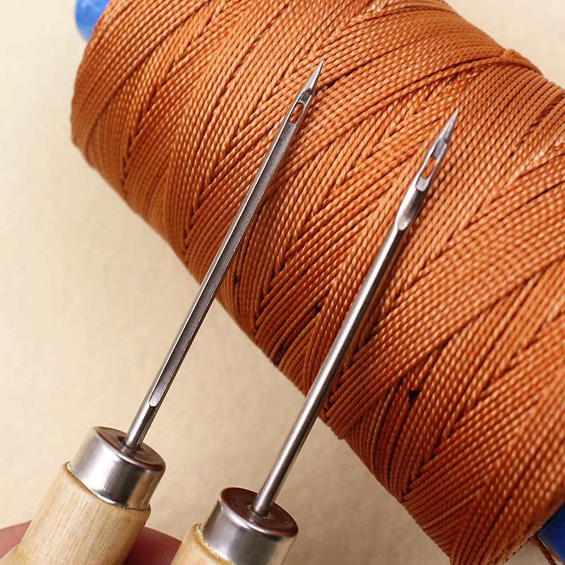 纳鞋底针皮革上鞋的木柄锥子不锈钢尖钩针缝修鞋补鞋工具带孔直锥 - 图2