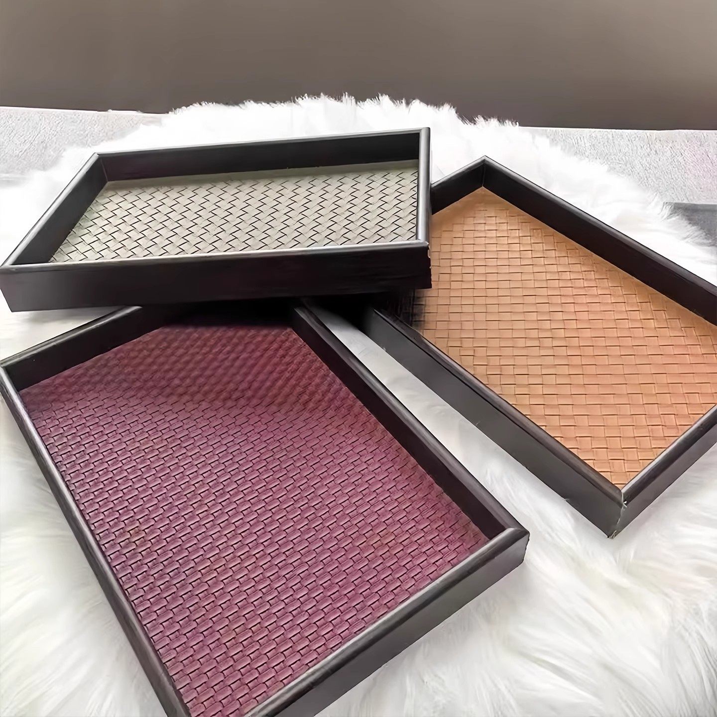 木质托盘轻奢饰品收纳戒指项链托盘皮革竹绿色复古桌面展示货盘,淘宝优惠券,粉丝福利购,淘宝优惠卷