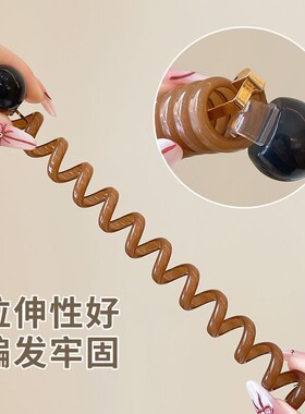 复古简约泡泡辫头绳女2026新款高级感发饰气质马尾编发电话线发圈