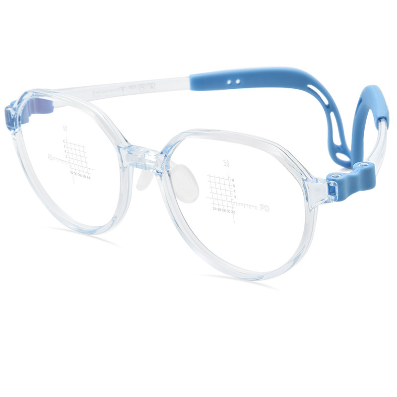 Polygonal silicone temple adjustable myopia glasses for primary school students